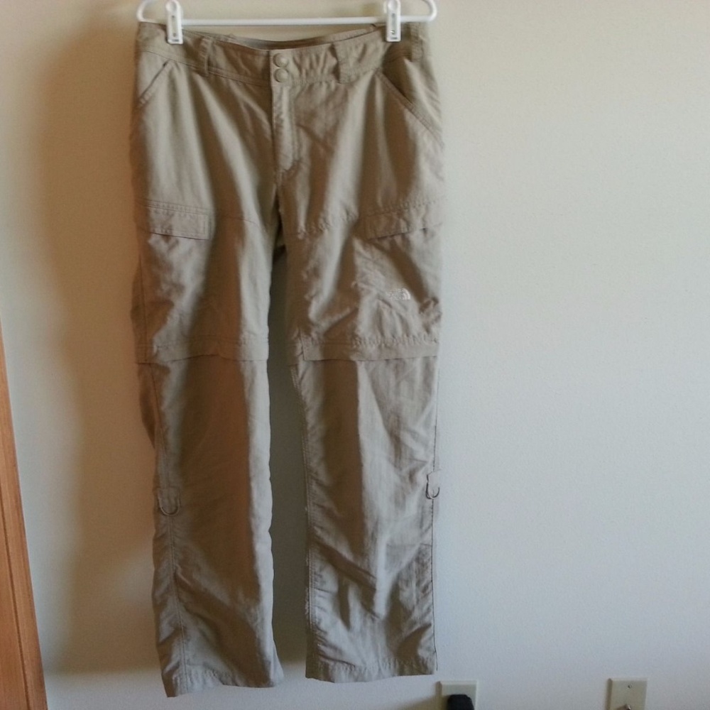 North Face khaki pants, zip off shorts - womens 10